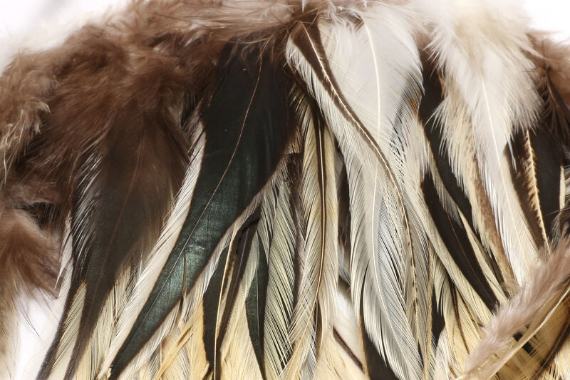 Badger Saddle Hackle, Strung