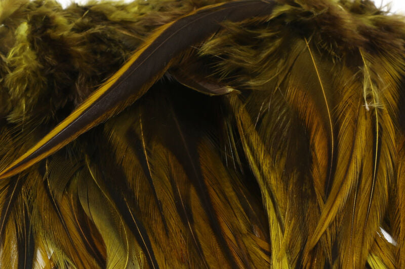 Badger Saddle Hackle, Strung