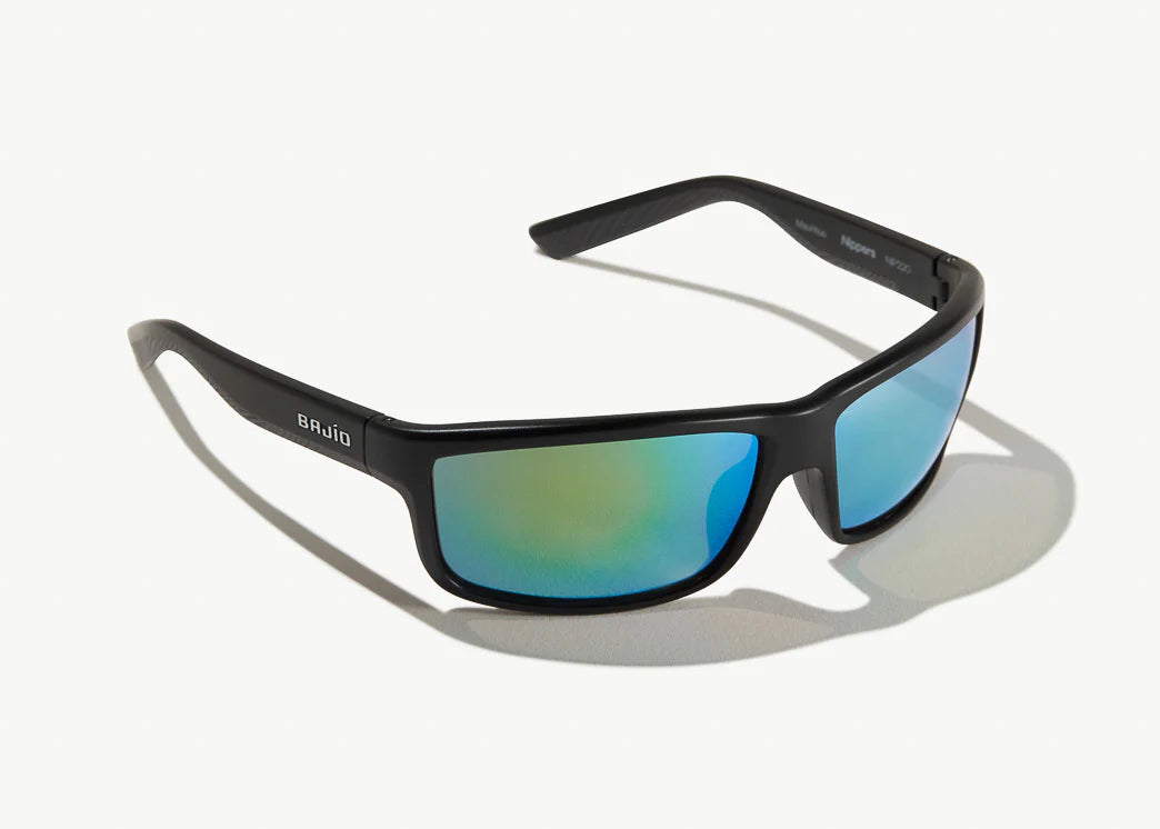 Bajio Nippers, Matte Black Frame w/ Green Mirror Glass Polarized Lens