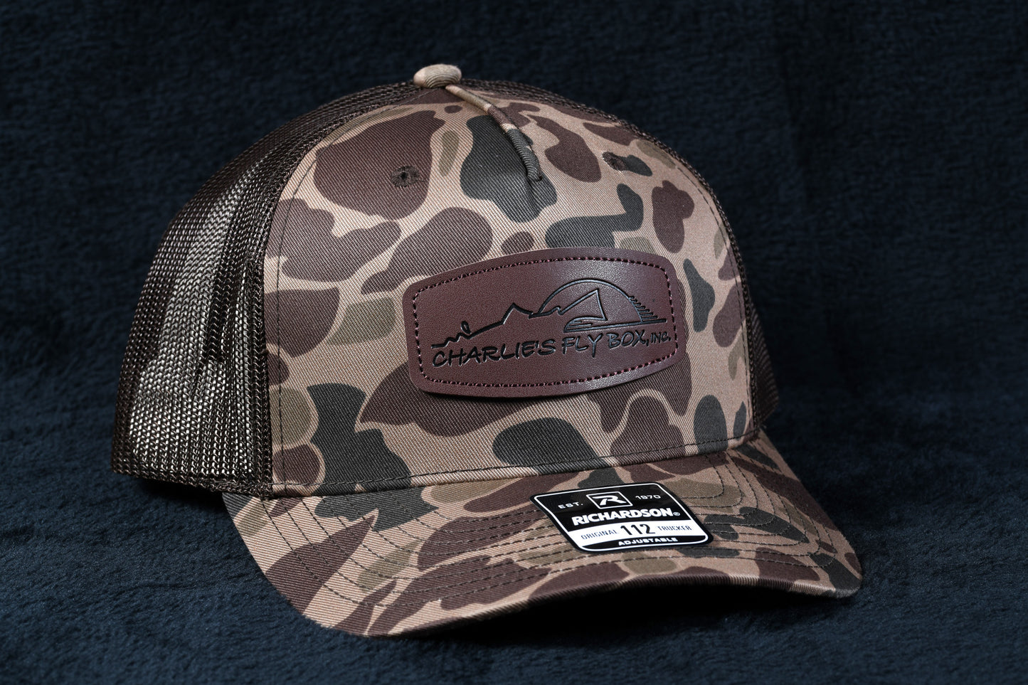 OG CFB Leather Patch Trucker, Brown Camo
