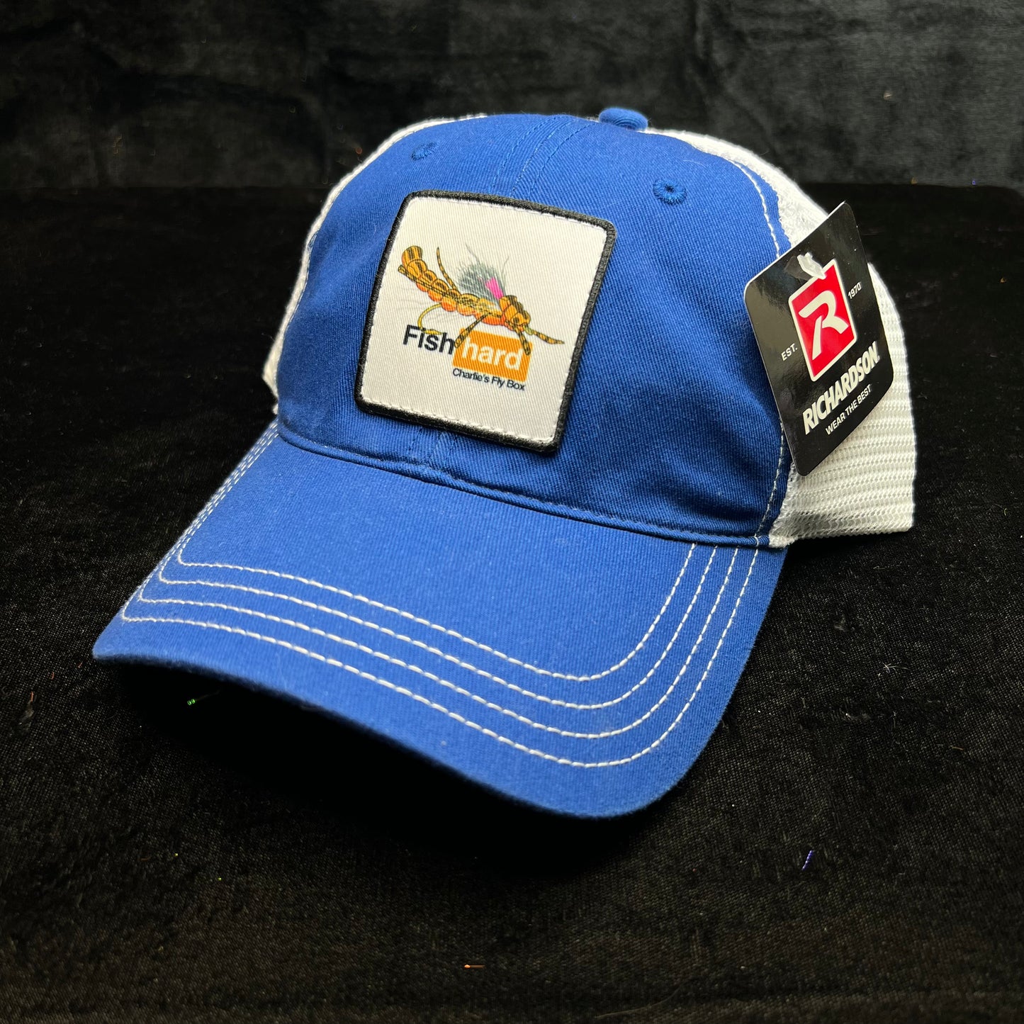CFB Soft Trucker Hat, Blue/White, Fish hard Patch