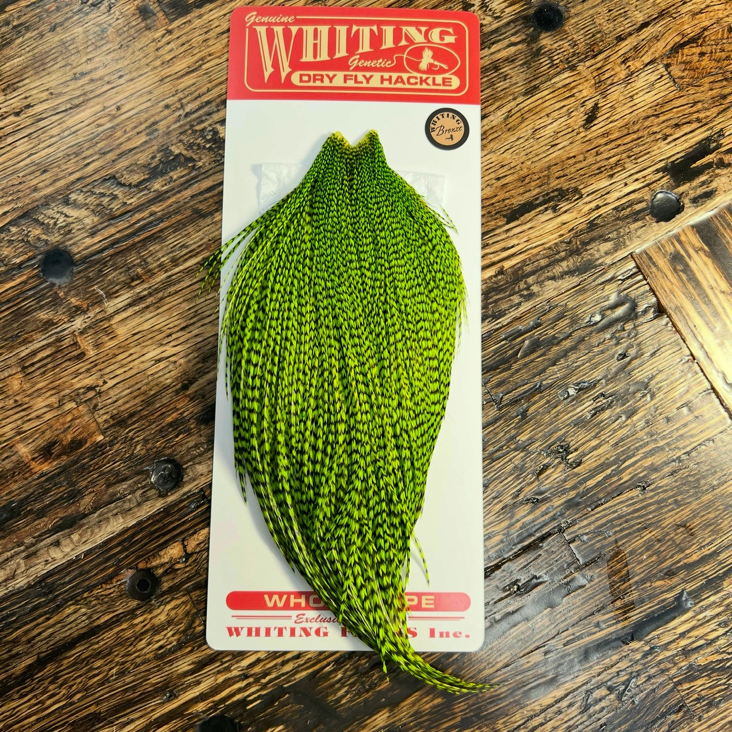 Whiting Bronze Grade Cape, Grizzly Dyed Flo. Green