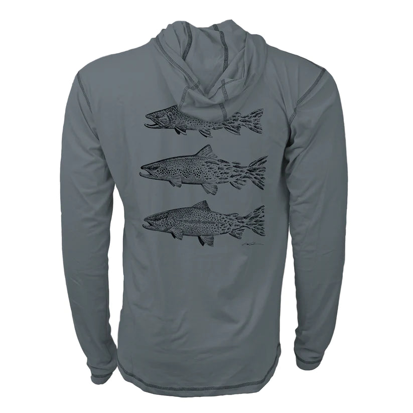 RepYourWater Hooded Sun Shirt, Merino Blend UPF30, Three Snacks