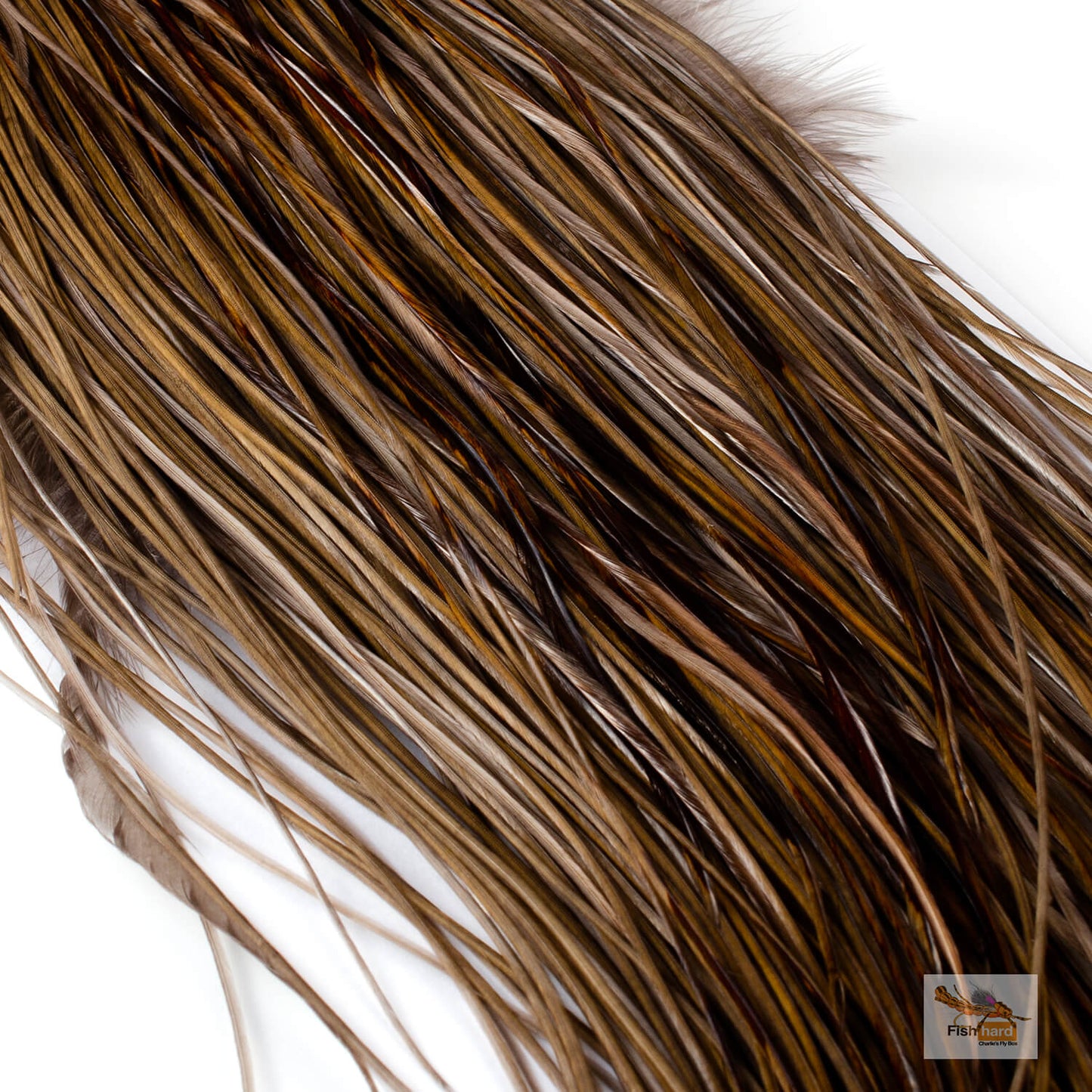 Whiting Bronze Grade Midge Saddle, White Dyed Dark Dun