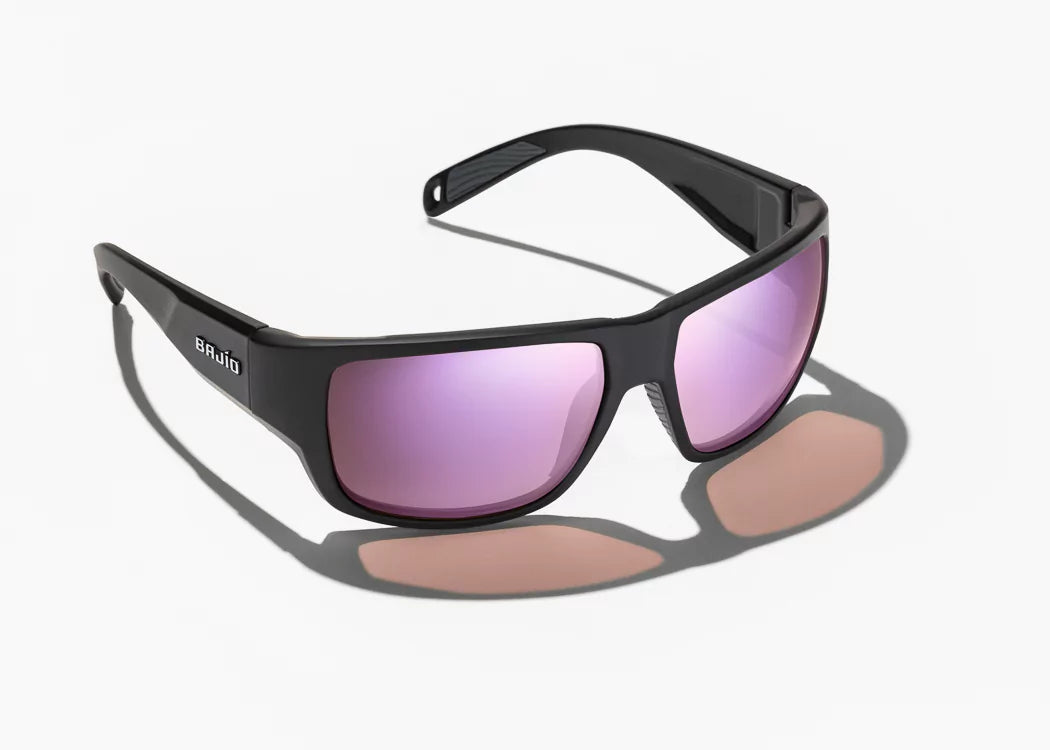 Bajio Piedra Polarized Sunglasses Black Matte Frame w/ Violet Mirror Polycarbonate Lens