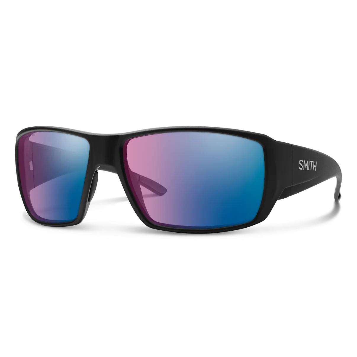 Smith Guide's Choice Matte Black Frame W/ Polarchromic Rose Blue Mirror Glass Lens