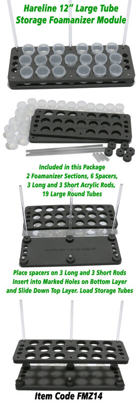 Hareline Large Tube Storage Foamanizer Module 12"