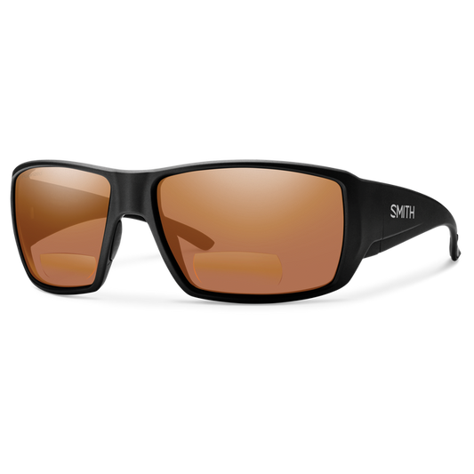 Guide's Choice by Smith Optics Ready to Wear Bifocal, Matte Black, Polarized Copper Mirror +2.50 Magnification