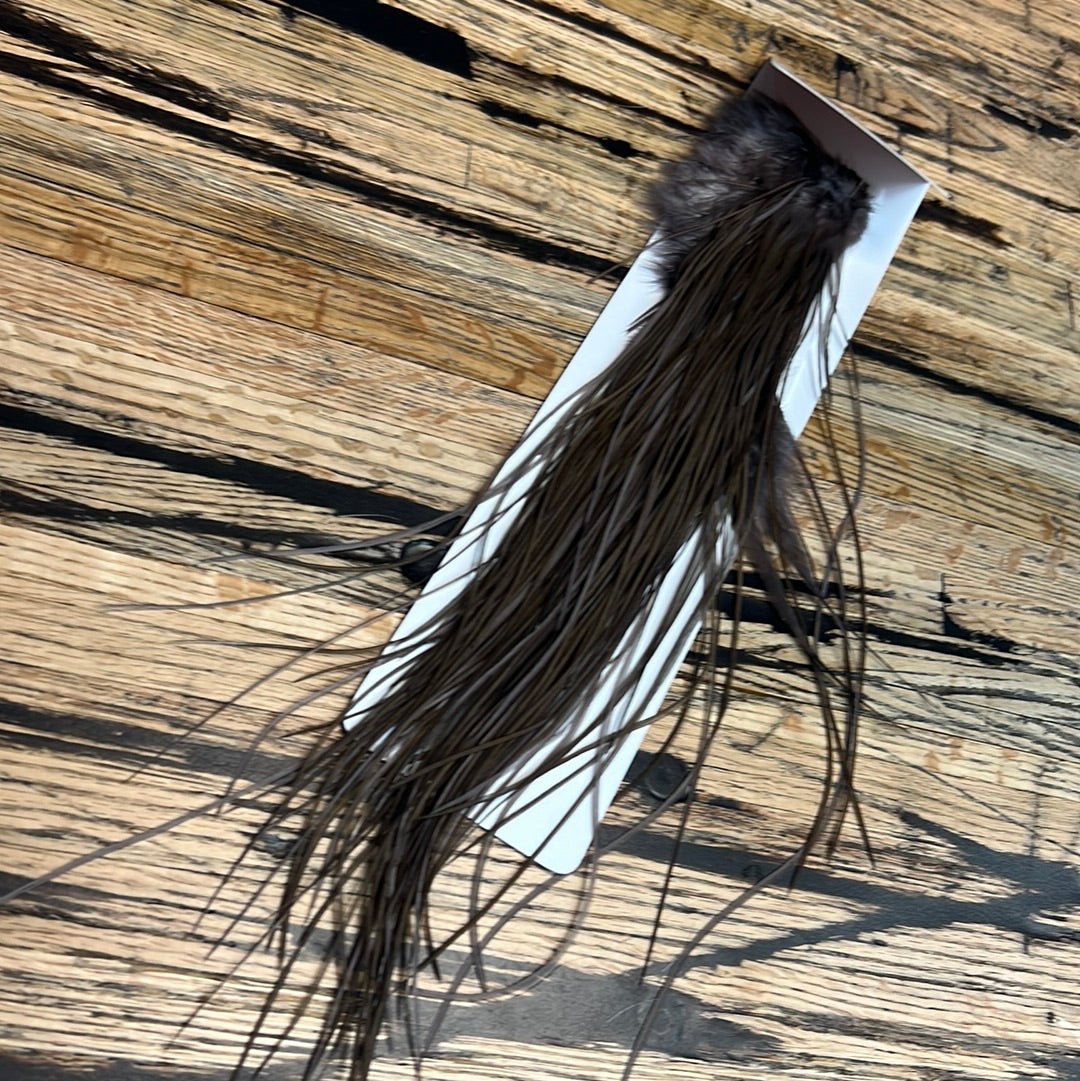 Whiting Bronze Grade Half Midge Saddle, White dyed Dark Dun