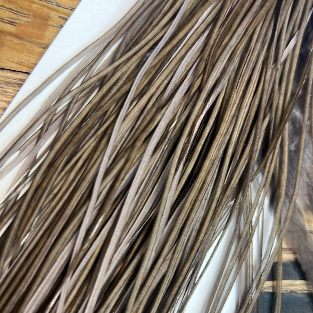 Whiting Bronze Grade Half Midge Saddle, White dyed Dark Dun