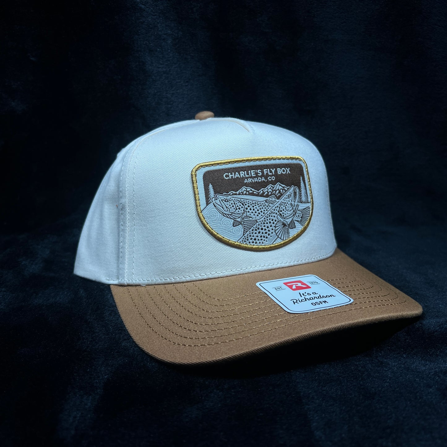 CFB Hat Cream & Caramel Underwood Trout Patch