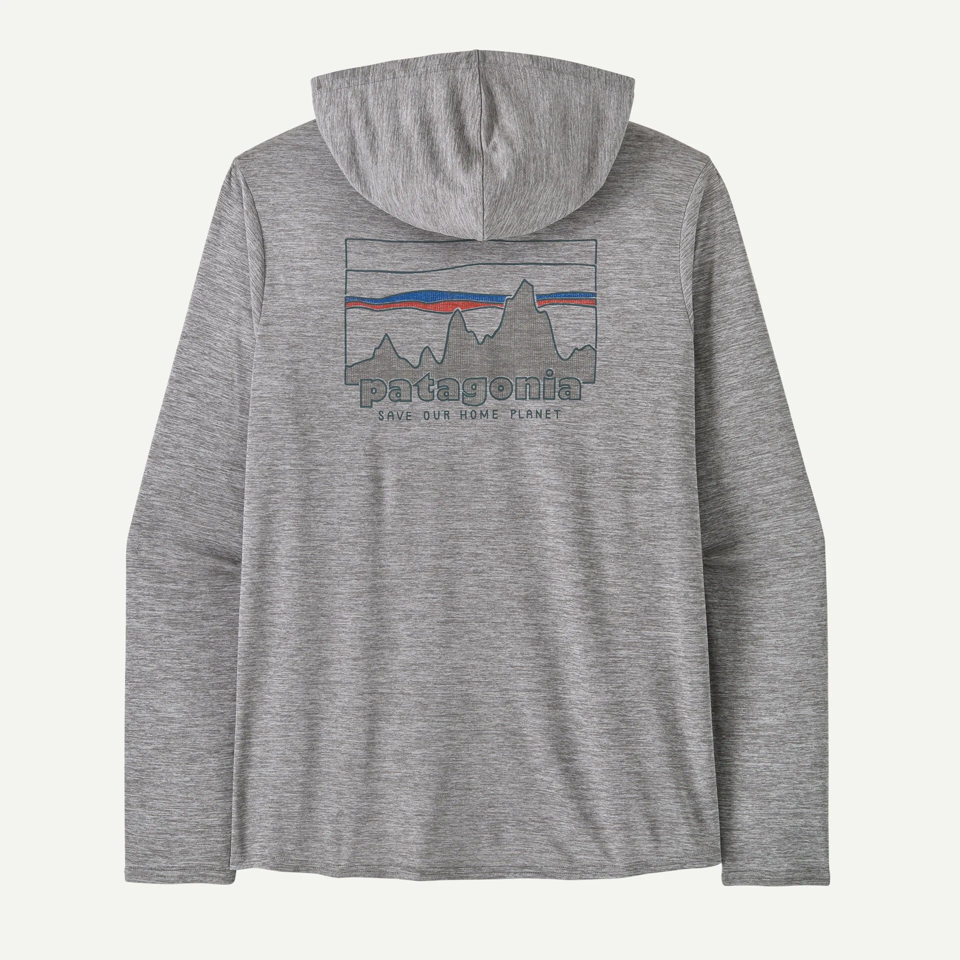 新品！patagonia フード付き長袖Tシャツ グレー Patagonia Cap Cool Daily Graphic Hoody Fitzroy Trout – Charlie's