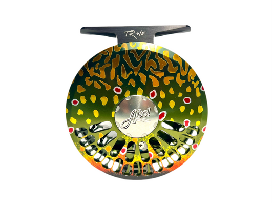Abel TR Ported Trout Reel, Native Brook Trout Finish with Rosewood Handle