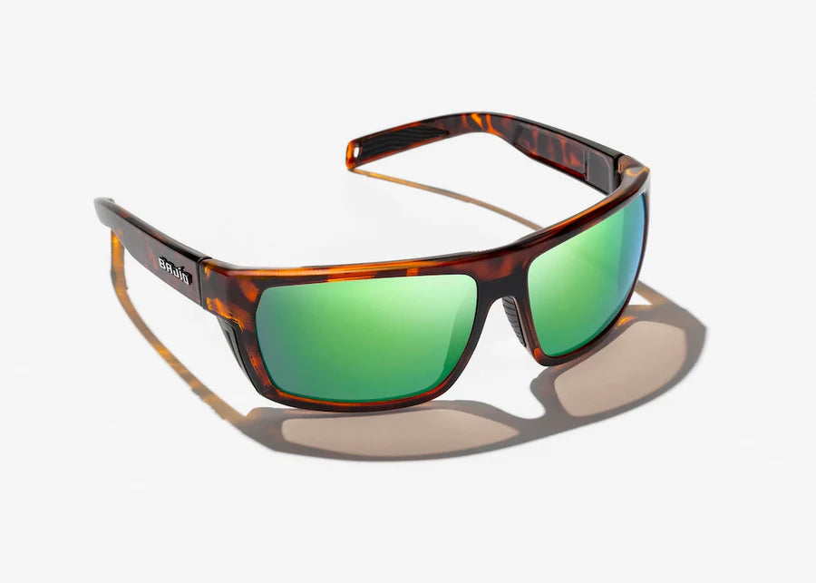 Bajio Palometa Polarized Sunglasses W/ Brown Tortoise Matte Frame & Green Mirror Glass Lens