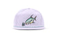 Light purple cap with Permit fish and crab design on a white background