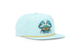 Light blue cap with a crab design on a white background