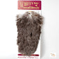 A packaged feather product labeled 'Genuine Whiting Genetic Coq de Leon' on a white backing card. The item appears to be a cluster of brown and gray feather-like plumes with a natural mottled pattern, photographed against a plain white background.