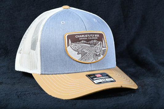 CFB Underwood Patch Trucker Hat, Blue/White/Tan