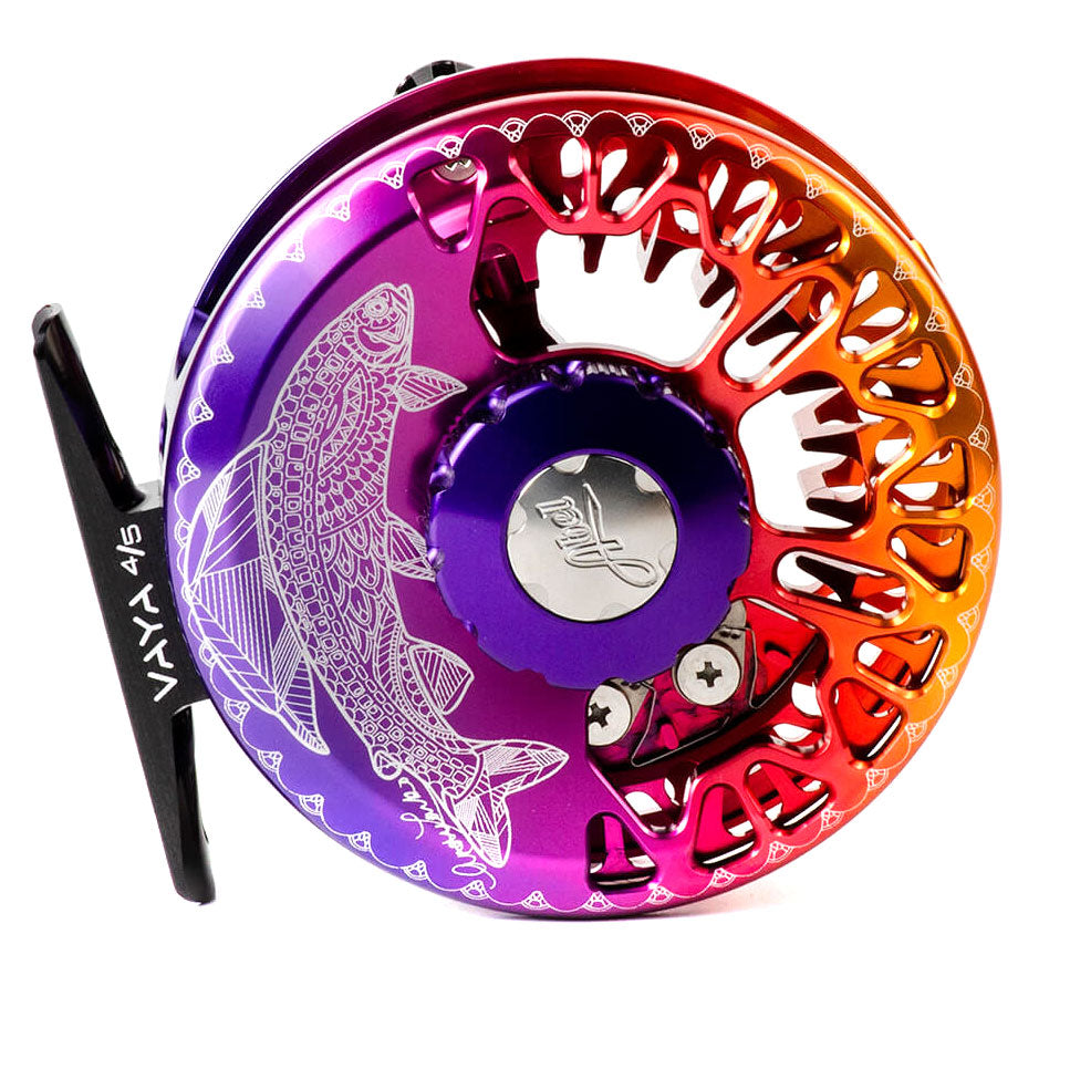 Abel Vaya 4/5 Sunset Fade Larko Graceful Grayling W/ Purple Drag Knob & Black Metal Handle