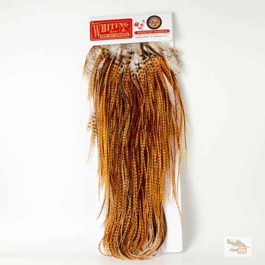 Whiting Bronze Grade Midge Saddle, Barred Dark Ginger