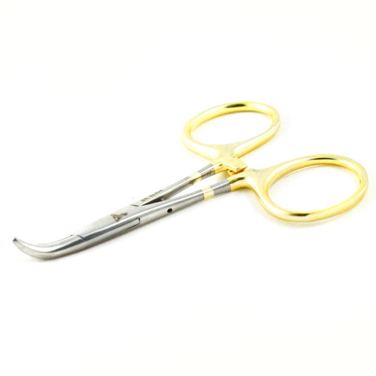 Dr. Slick Forceps, 4 Inch, Gold Curved