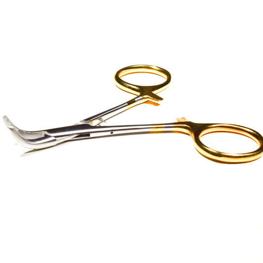 Dr. Slick Forceps, Curved, 5 Inch, Gold