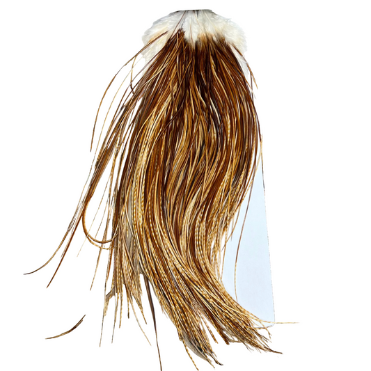 Whiting Bronze Grade Rooster Saddle, Barred Medium Ginger