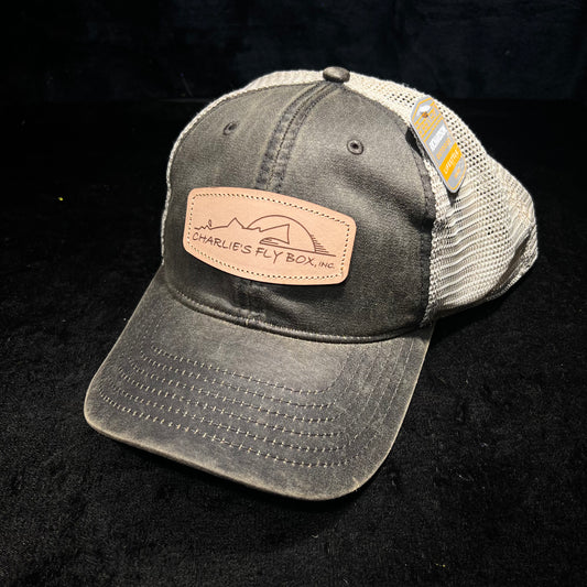 CFB Soft Trucker Hat, Waxed Cotton, Tan/Brown OG CFB Logo Patch, Leather