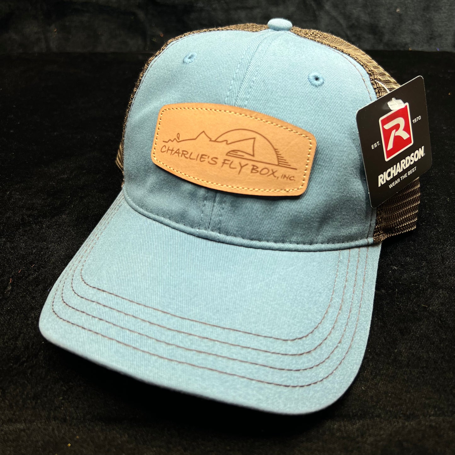 CFB Trucker Hat, Blue/Brown with Leather Patch