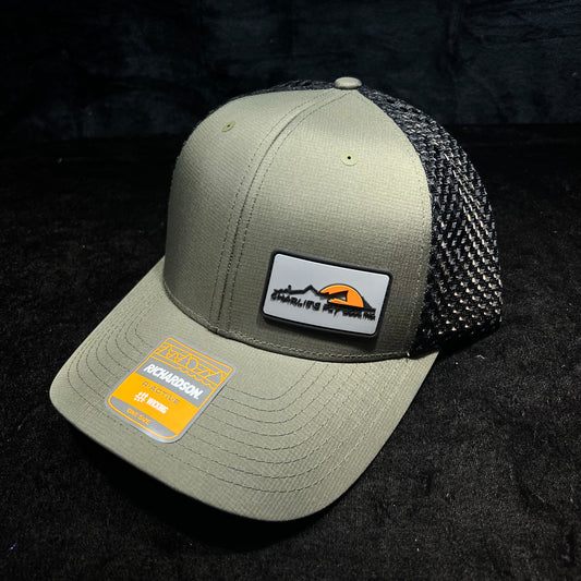 CFB Active Trucker Hat with Off-Center Rubber Patch Olive/Black