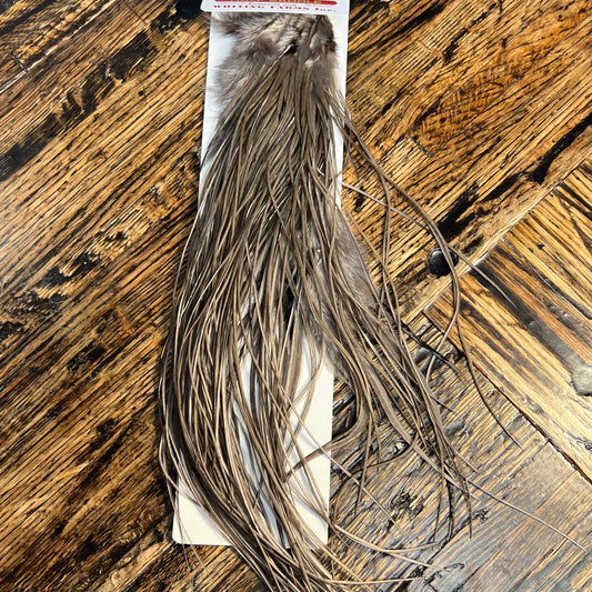 Whiting Bronze Grade Midge Half Saddle, White dyed Dark Dun