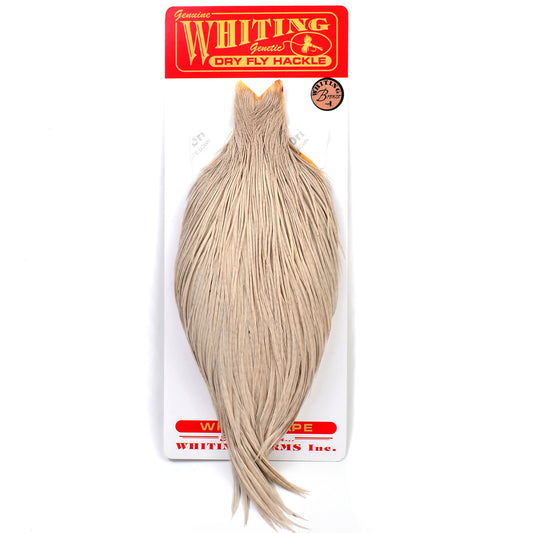 Whiting Bronze Grade Cape, White dyed Light Dun