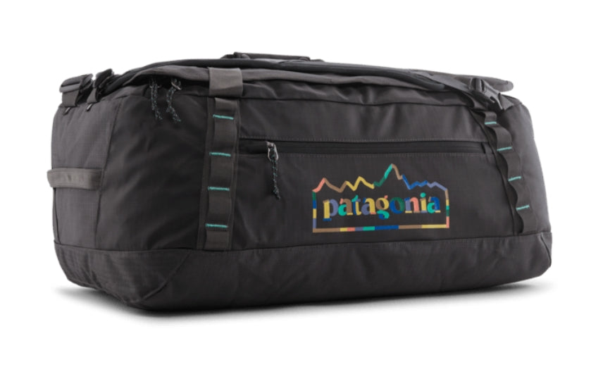 希少Patagonia ブラックホールダッフル Fitz Trout 55L Black Hole Duffel 55L Black w/Fitz Trout at Waters West Fly
