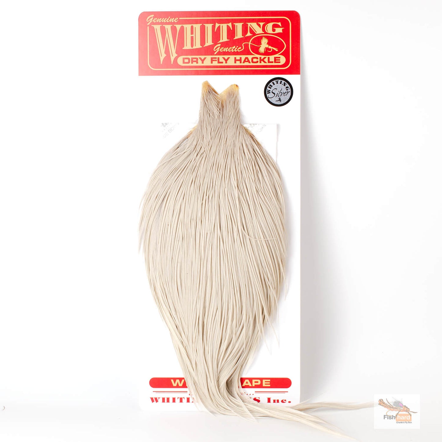 Whiting Silver Grade Cape, White dyed Light Dun