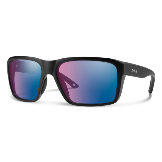 Smith Backcast Matte Black Frame W/ Polarchromic Rose Blue Mirror Glass Lens