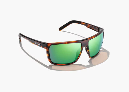 Bajio Toads Polarized Sunglasses W/ Brown Tortoise Gloss Frame & Green Mirror Glass Lens