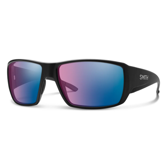 Smith Guide's Choice Matte Black Frame W/ Polarchromic Rose Blue Mirror Glass Lens