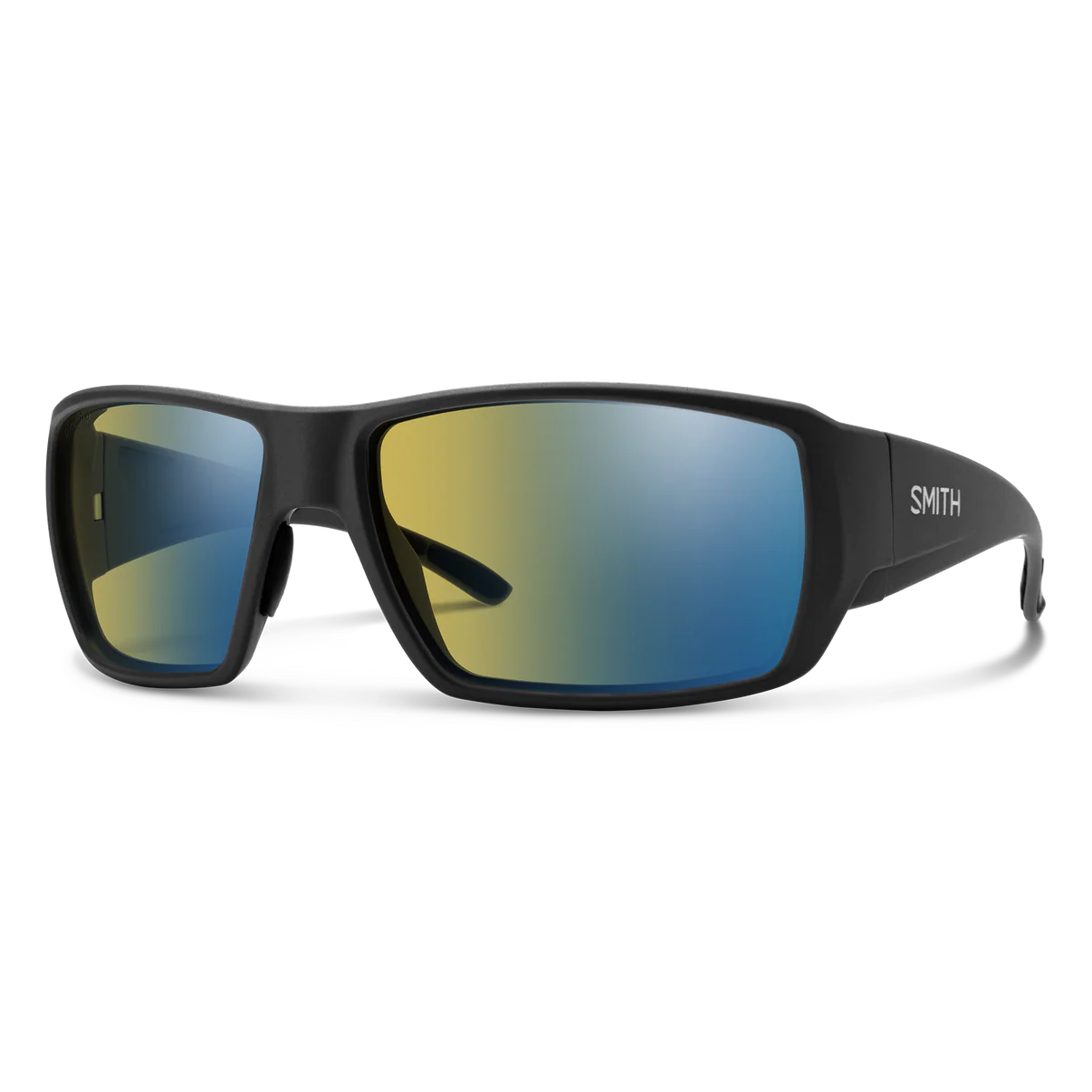 Smith Guide's Choice XL Matte Black Frame W/ Polarchromic Yellow Blue Mirror Glass Lens