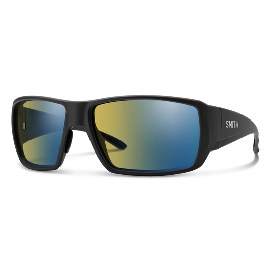 Smith Guide's Choice XL Matte Black Frame W/ Polarchromic Yellow Blue Mirror Glass Lens