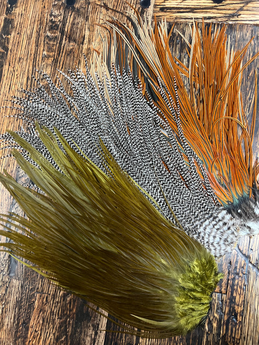 Furnace Brown Dry Fly Saddle Hackle Long Thin Tying Feathers Materials #12