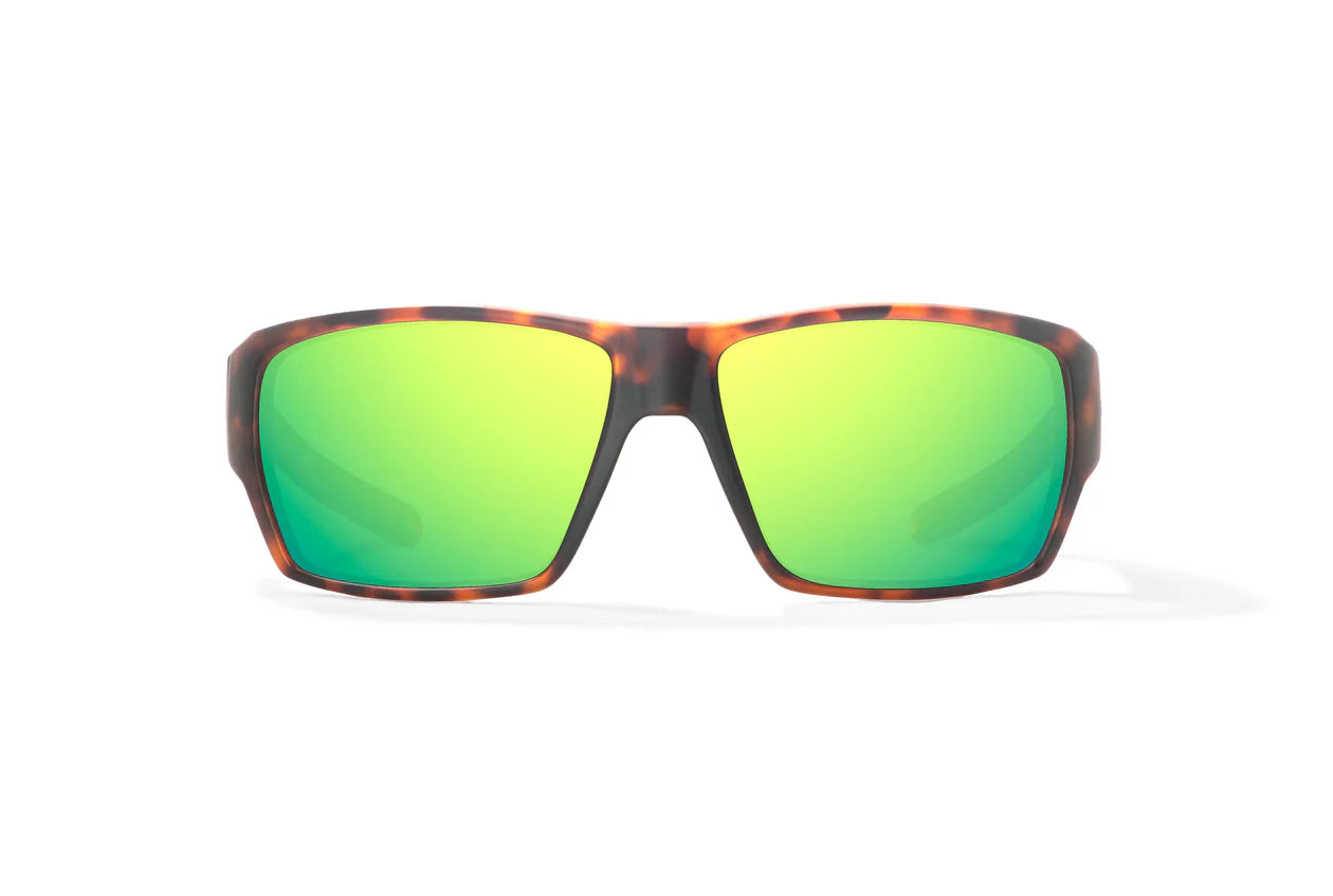 Bajio Vega Brown Tortoise Matte Frame w/ Green Mirror Polarized Polycarbonate Lens 2.0 X Reader