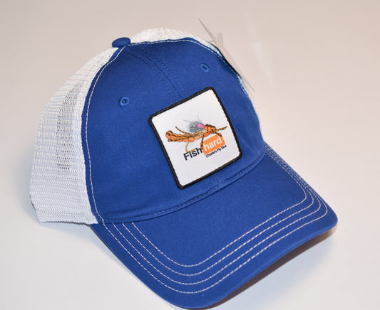 CFB Soft Trucker Hat, Blue/White, Fish hard Patch