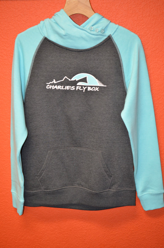 CFB Hoody, Ladies Teal/Gray - CLOSEOUT