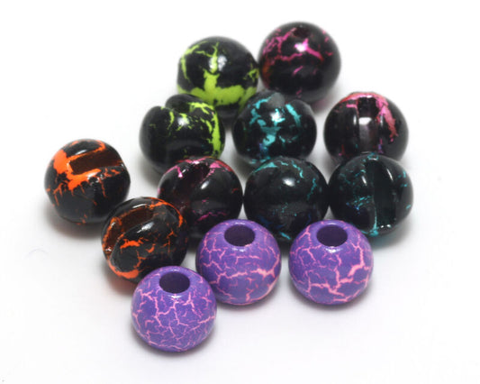 Hareline Crackle Slotted Tungsten Beads