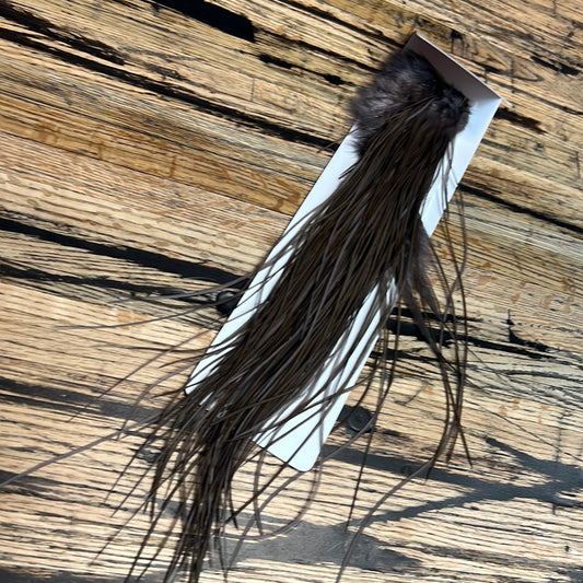 Whiting Bronze Grade Half Midge Saddle, White dyed Dark Dun