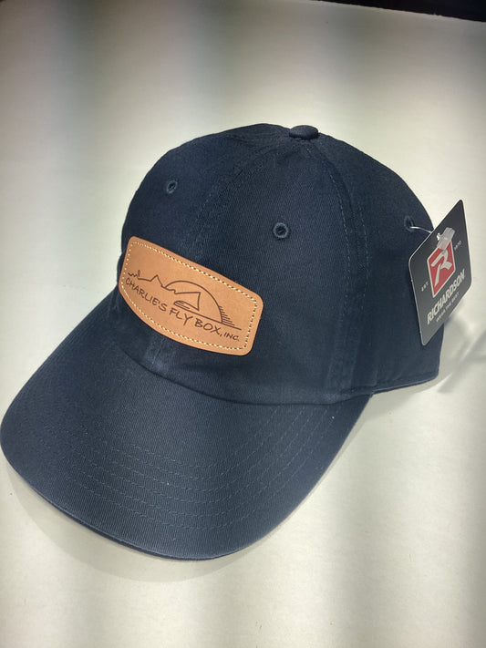 CFB 6 Panel Navy Leather Patch Hat