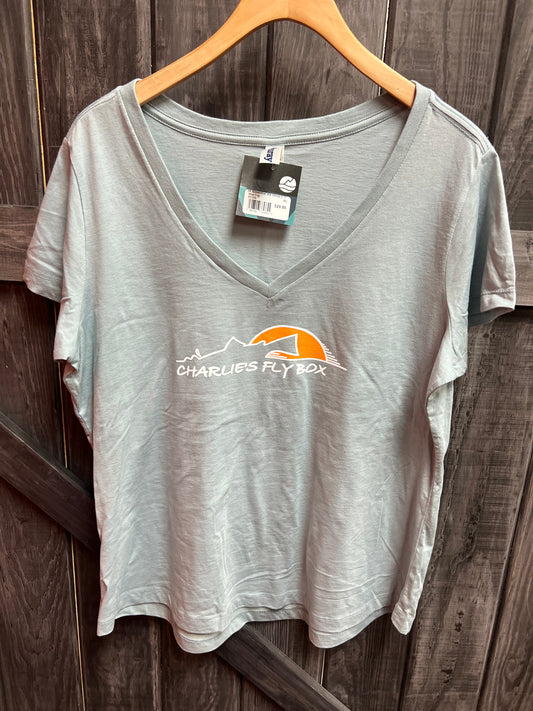 CFB Logo Women's Essential Deep V Short Sleeve T-Shirt - CLOSEOUT