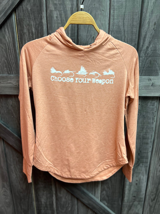 CFB Women's Swerve Sun Hoody with Choose Your Weapon Logo